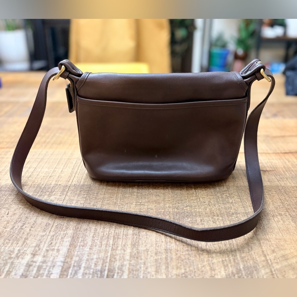 VINTAGE COACH Fletcher Flap Mahogany Leather Shoulder Bag Style 4150 - Picture 2 of 15